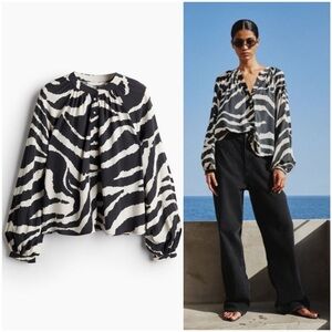 H&M zebra print blouse